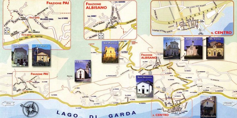 Cartina itinerario chiese di Torri del Benaco