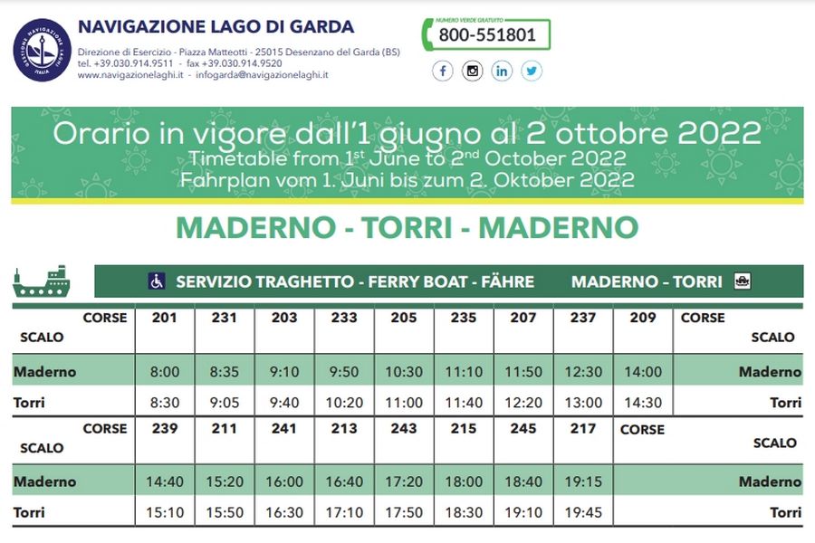 Cliccare per aprire pdf contenente orari del traghetto Maderno-Torri del Benaco valido dal 1 giugno 2022 al 2 ottobre 2022