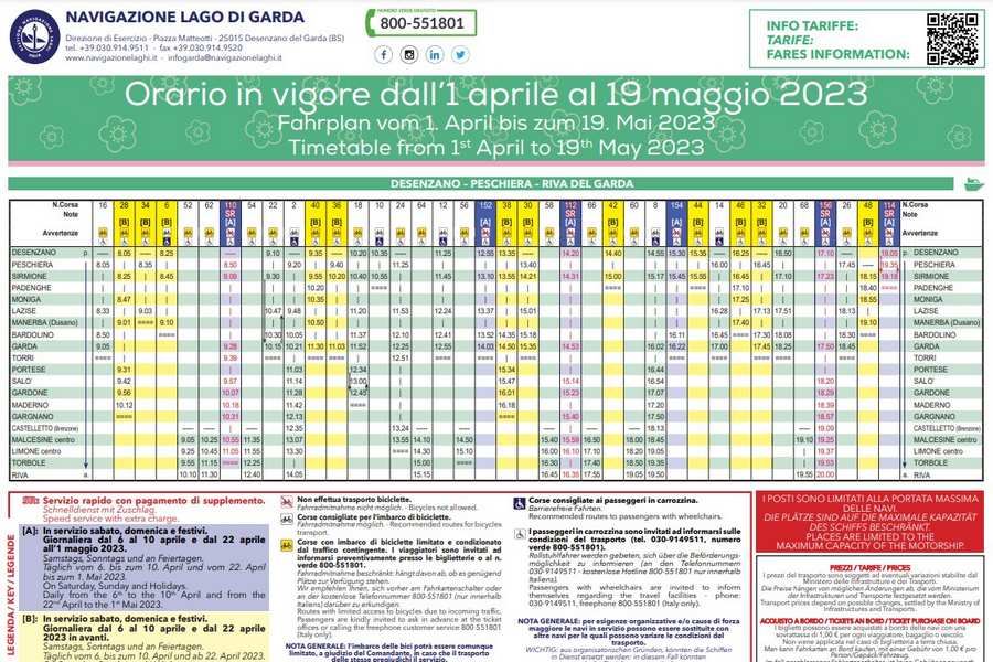 Cliccare per aprire pdf contenente orario dei battelli in navigazione sul lago di Garda valido dal 20 maggio 2023 al 8 ottobre 2023