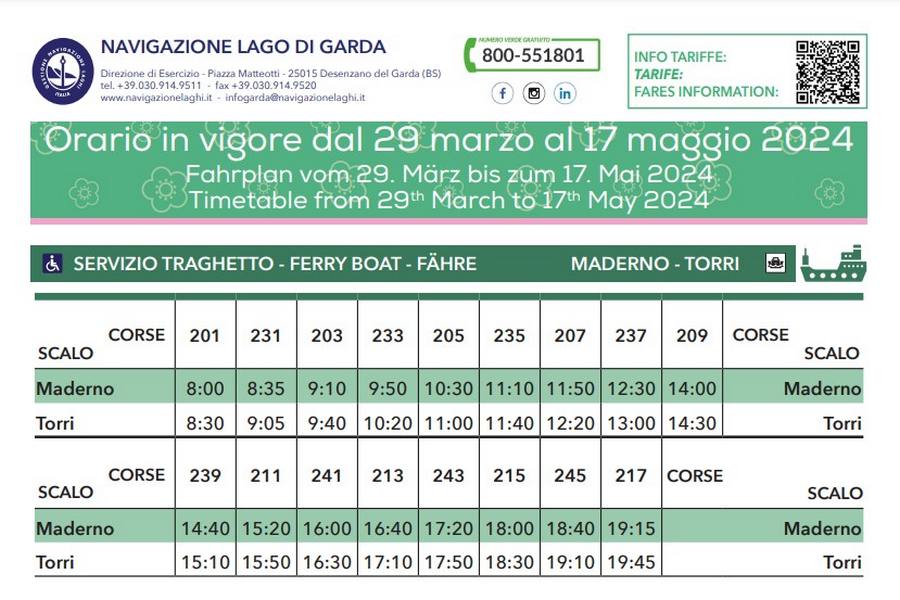 Cliccare per aprire pdf contenente orari del traghetto Maderno-Torri del Benaco valido dal 29 marzo 2024 al 17 maggio 2024